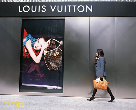 louis vuitton window display Shibuya in Japan. A well known
