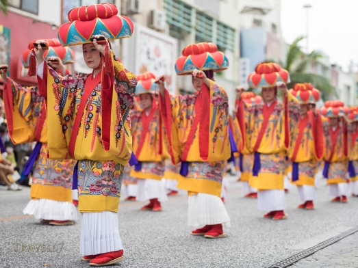 Ryukyu Dancers on Kokusai Street at Naha City Festival
