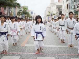 Karate Students part of the Ryukyu Dynasty’s procession at Kokusai Street