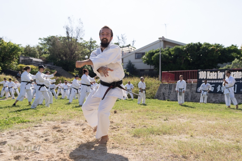 100 Kata for Karate Day October 25th 2018 at Naminoue Shrine  and beach.